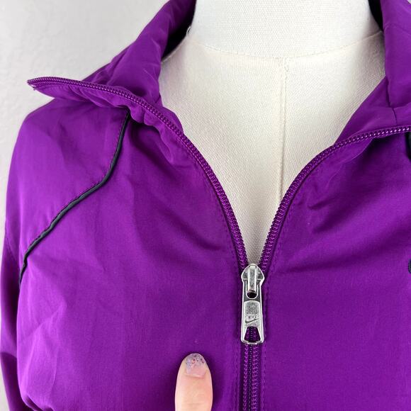 Nike Jacket Womens Medium Purple Full Zip Windbreaker Sporty Retro Vented Y2K - Picture 3 of 12